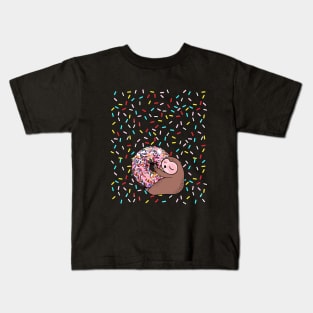 Sloth and sweet donut Kids T-Shirt